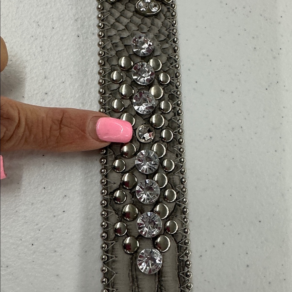 Silver Rhinestone Buckle Belt - Picture 7 of 9